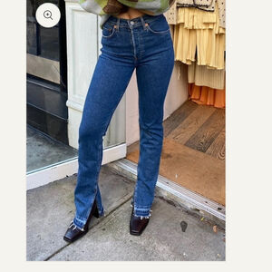 NWT RE/DONE High-Rise Skinny Boot Western Rinse, Size 26